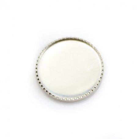 Set in 925 silver, for 14mm round cabochon x 1pc
