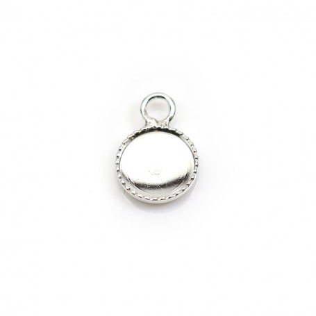 Pendant in 925 silver, with set for round cabochon of 10mm x 1pc