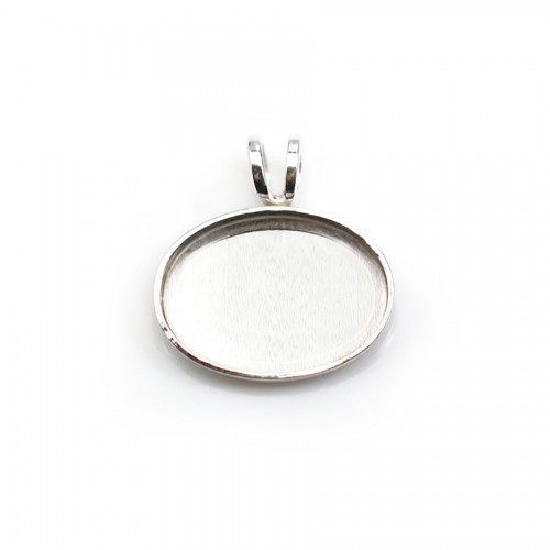 Ciondolo in argento 925, per cabochon ovale, 10 * 14 mm x 1 pz