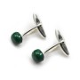 Cufflink, in 925 silver for 8mm round cabochon, 26 * 9mm x 2pcs