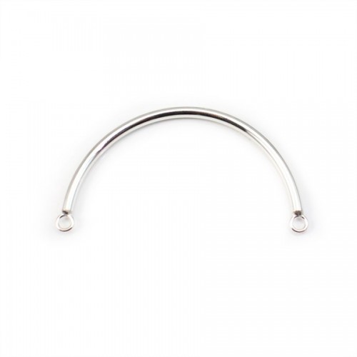 Meio anel com 2 anéis 925 Sterling Silver para bracelete 25x62mm x 1pc