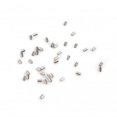 Rhodium 925 silver crimp tubes 1x1.5x0.5mm x 30pcs