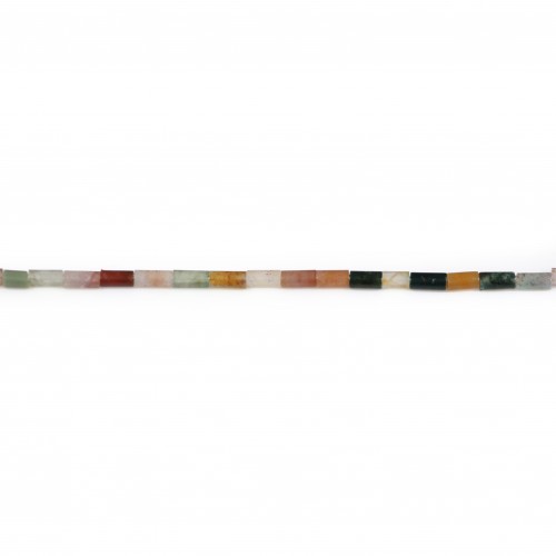 Indian Agate multicolored, in shaped of a tube 2*4mm, x 40cm