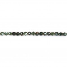 Seraphinite, in green color, in shape of round faceted, 3mm x 39cm