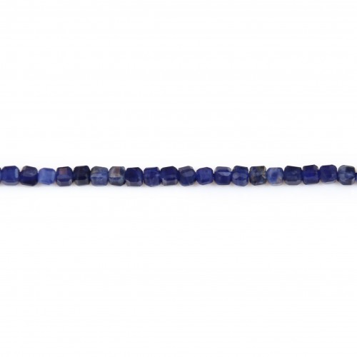 Sodalite, in the shape of a faceted cube 2mm X 40cm