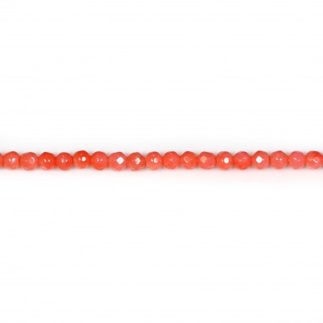 Colored Orange Faceted Round Sea Bamboo 3mm x 40cm 