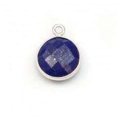 Lapis lazuli round shape, 1 ring, set in silver, 11mm x 1pc
