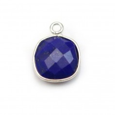 Lapis lazuli in shape of square, 1 ring, set in silver, 11mm x 1pc
