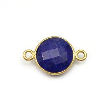 Lapis lazuli round shape, 2 rings, set in gilt silver, 11mm x 1pc