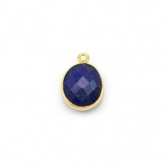 Lapis lazuli in oval-shaped, 1 ring, set in gilt silver, 9x11mm x 1pc