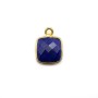 Lapis lazuli in shape of square, 1 ring, set in gilt silver, 9mm x 1pc