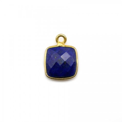 Lapis lazuli in shape of square, 1 ring, set in gold silver, 9mm x 1pc