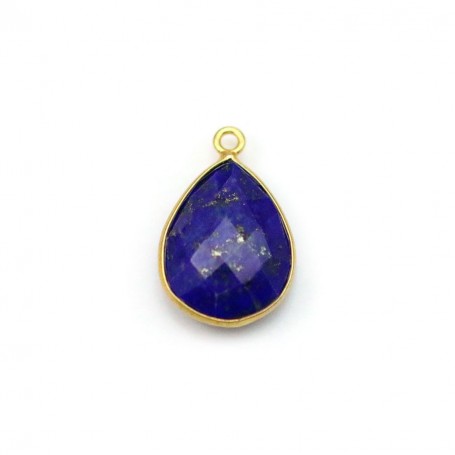 Lapis lazuli in the shape of drop, with 1 ring, set in gilt silver 11x15mm x 1pc