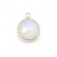 Moonstone in the shape round, 1 ring, set on silver, 11mm x 1pc