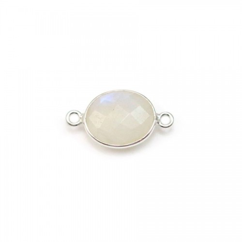 Moonstone of oval shape set on silver, 2 rings, 9*11mm x 1pc