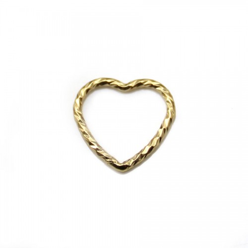 Anéis cintilantes preenchidos a ouro, forma de coração, 9x10mm x 1pc