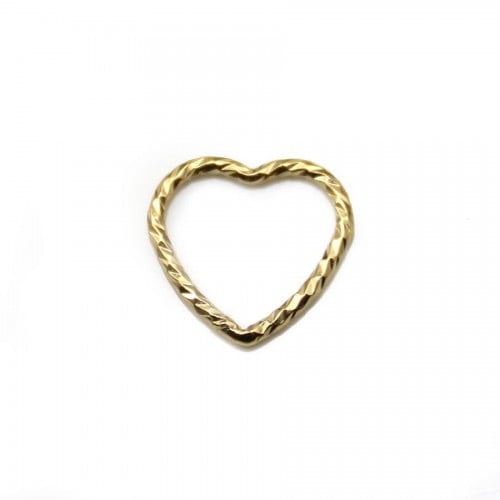 Anneaux "sparkle" en gold filled 14 carats, en forme de coeur, 9*10mm x 2pcs
