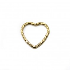 Gold Filled sparkle rings, heart shape, 9x10mm x 1pc