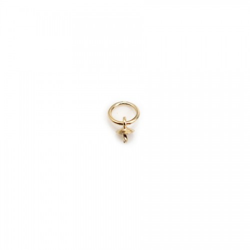 Portaperline semiperforato con anello, riempito d'oro x 2 pz