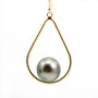 Charm in the shape of a drop 19x31mm, 14k gold-filled, x 1pc
