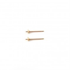 Pendientes de perlas semiperforadas rellenas de oro 3mm x 2pcs