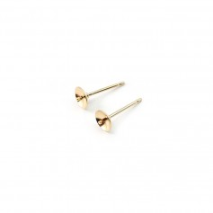 Gold Filled Semi-drilled Pearl Stud Earrings 5mm x 2pcs