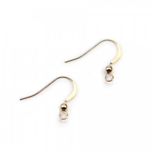 Ear wire flat with bead 3mm14k gold filled 20mm X 2pcs