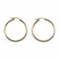 Gold Filled hoop earrings to decorate 35x2.3mm x 2pcs