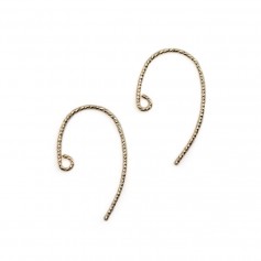 Sparkle Bass Clef Ear Wire in Gold Filled 0.71*20mm x 2pcs
