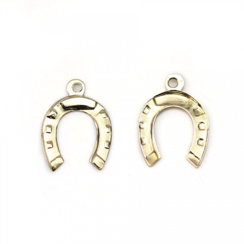 Charm in gold filled 14 carats, in shape of horseshoe , in size of 9 * 12mm x 2pcs