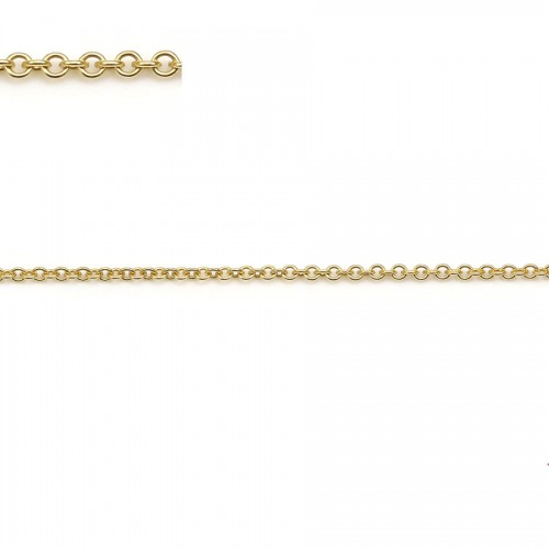 Anel de Corrente Oval de 1,1x1,2mm x 50cm preenchido a ouro