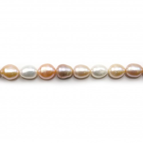 Freshwater cultured pearls, multicolor, olive, 10-11mm x 40cm