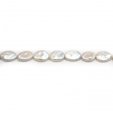 White freshwater pearl oval plat 12x17mm x 40cm