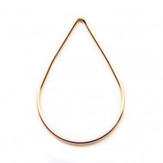 Gold Filled flat teardrop shaped spacers 29x20mm x 1pc