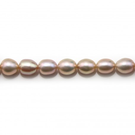 Pinkish oval freshwater pearls 5-7mm x 4pcs