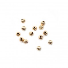 Gold Filled Striated Bead 2.5*1mm x 4pcs