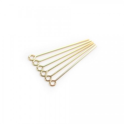 14K Gold filled 0.64 x 25.4mm Headpin with ring X 8pcs