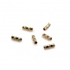 Square twisted tube in Gold Filled 5x1.5mm x 10pcs