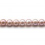 Perles d'eau Douce Mauve Rond 7-8mmX 40 cm 