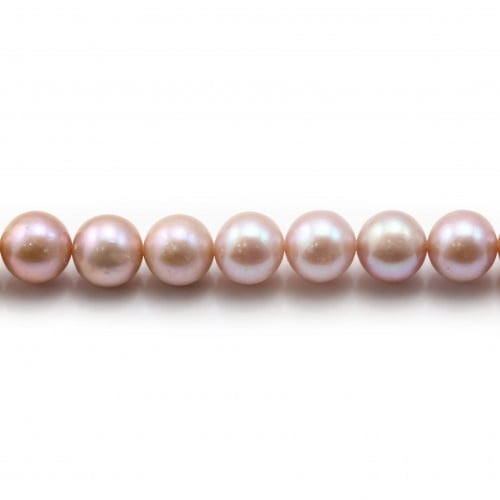 Mauve freshwater pearl round 7-8mm X 40 cm