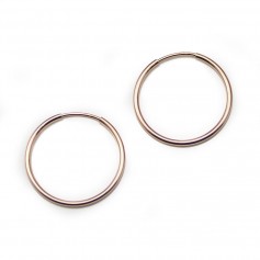 Creoles in Rose Gold Filled to decorate, 1.25 * 20mm x 2pcs
