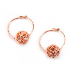 Rose Gold Filled hoop earrings 0.7x20mm x 2pcs