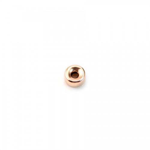 Perla redonda rellena de oro rosa 4x2mm x 4pcs