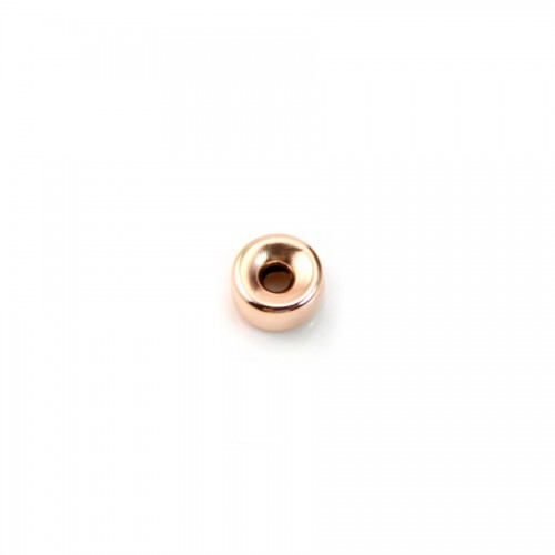 Perlina rotonda riempita d'oro rosa 5x2,7 mm x 2 pezzi