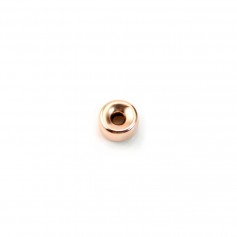Rose Gold Filled flattened round beads 5x2.7mm x 2pcs