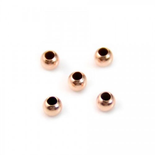 Perlina rotonda riempita d'oro rosa 2mm x 20pz