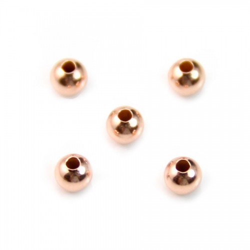 Perlina rotonda riempita d'oro rosa 3mm x 10pz
