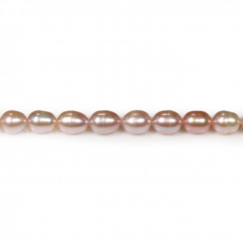 Perles de culture d'eau douce, mauve, olive, 6-7mm x 37cm