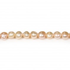 Freshwater cultured pearls, salmon, baroque, 6-8mm x 35cm