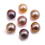 Half-drilled round mauve 15-16mm freshwater cultured pearl x 1pc